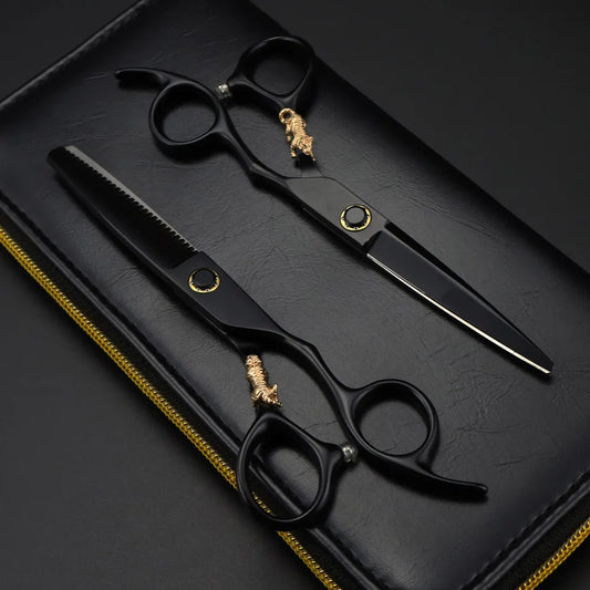 Kuroku Noir Series 6" Japanese Steel Hairdressing Scissors