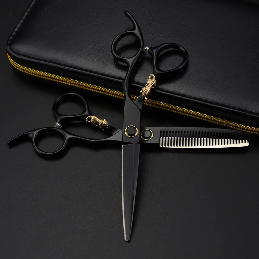 Kuroku Noir Series 6" Japanese Steel Hairdressing Scissors